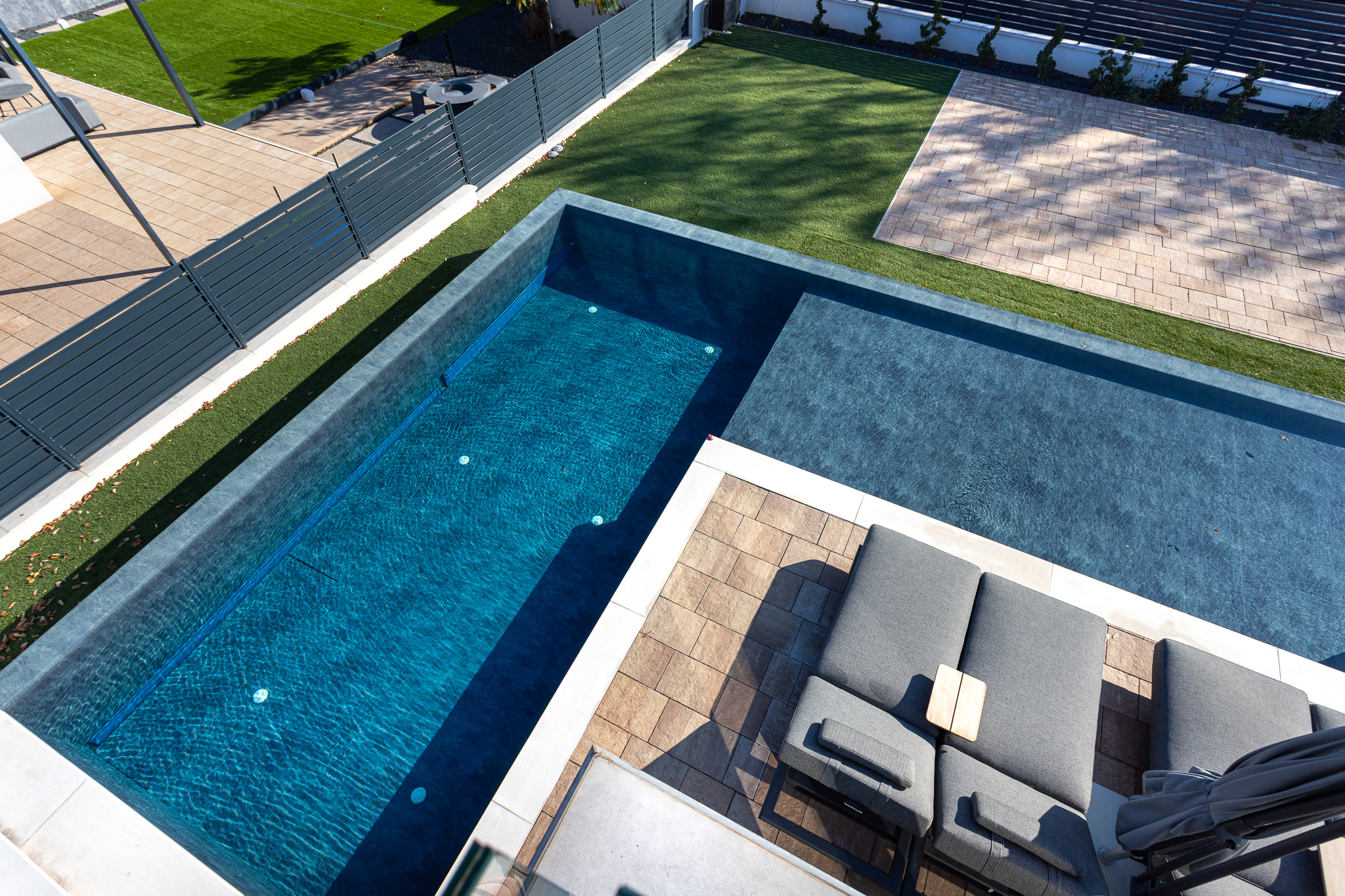 Villa Porta Verde IV luxury pool and jacuzzi aerial view